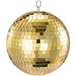 - 8 Inch Mirror Disco Ball Great for Room decor. (Gold) New in box