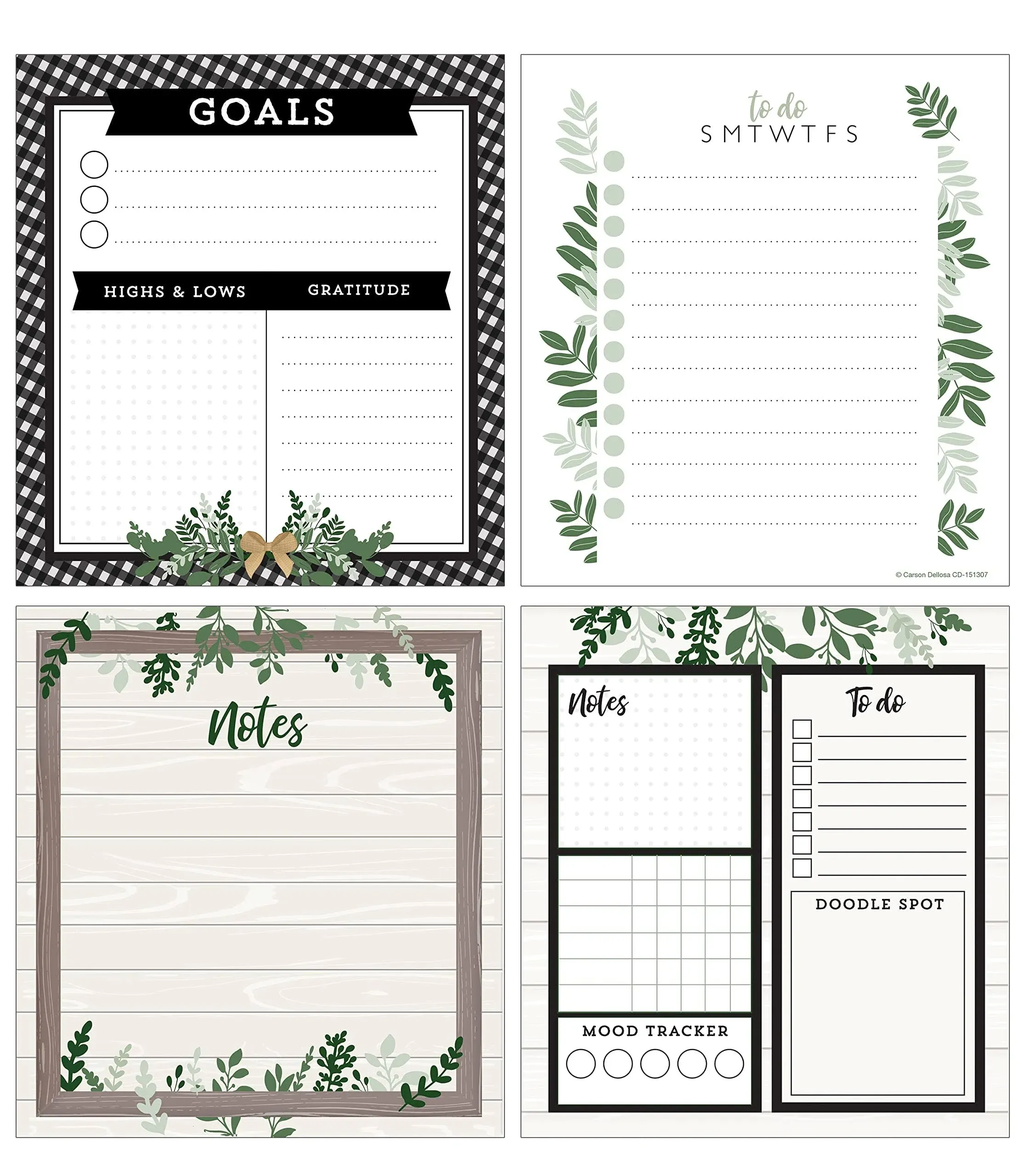 Carson Dellosa Farmhouse Notepad Set, Set of 4