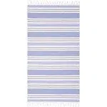 Racer Stripe Fouta Lightweight Beach Towel With Tassels In Blue