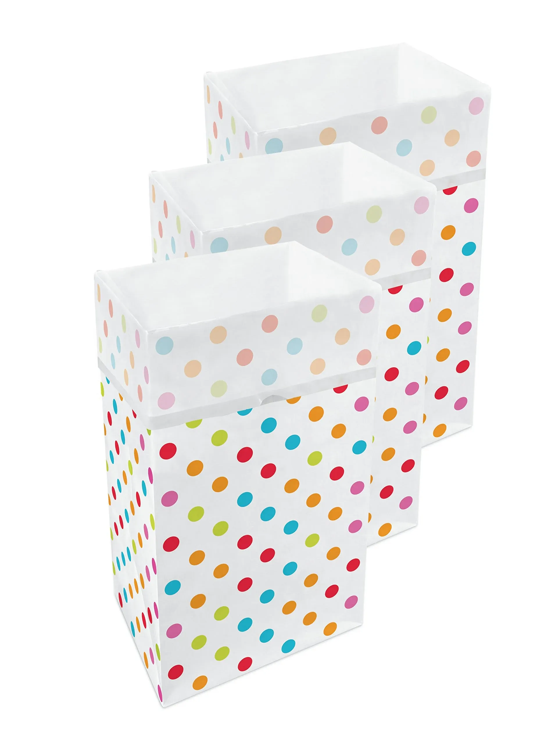 Clean Cubes 30 Gallon Disposable Trash Cans (3-Pack / Reusable / Polka Dot Pattern), Size: 17x14x30