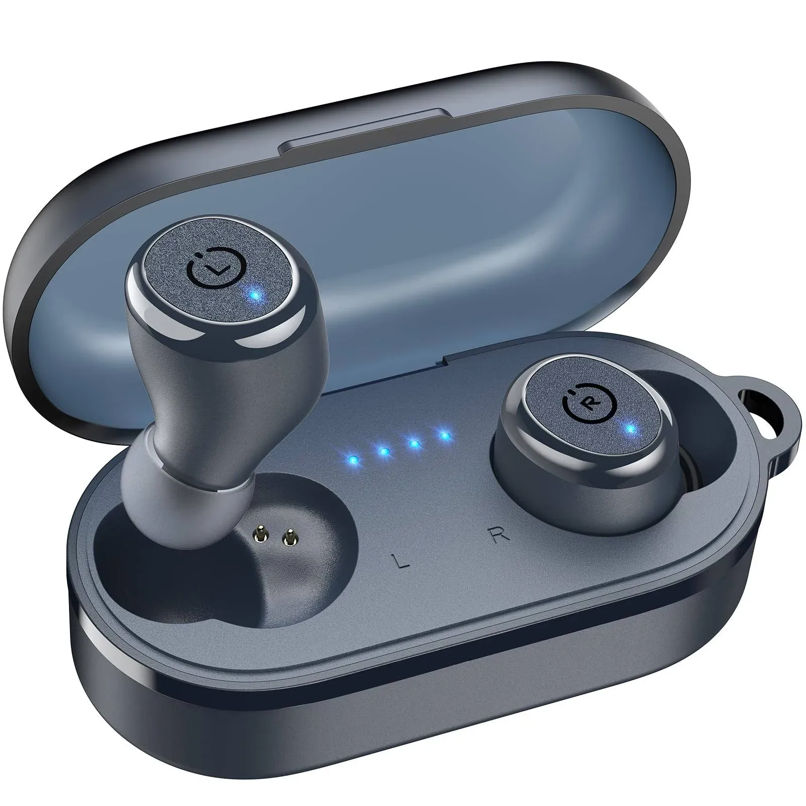 TOZO T10 Bluetooth 5.3 Wireless Earbuds with Wireless Charging Case Ipx8 Waterproof Stereo Headphones in Ear for Sport Blue