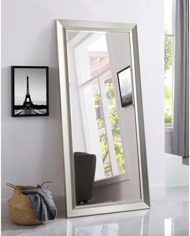 Framed Bevel Leaner Full Length Huge Floor Mirror XL Mirror Large Rectangle Standing White Floor Mirror Huge Mirrors for Bedroom Oversize Mirrors for Floor XL Floor Mirror - White, 66" L x 32" W