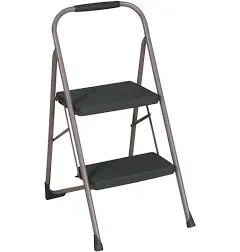 2-Step Big Step, Steel Step Stool, 22.84&#034;D x 17.72&#034;W x 34.65&#034;H,Gray