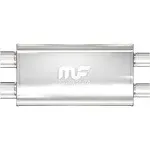 MagnaFlow Performance Exhaust Muffler 12568: 2.5"/2.5" Inlet/Outlet, 5x11x22" Oval, Stainless Steel, Satin Finish