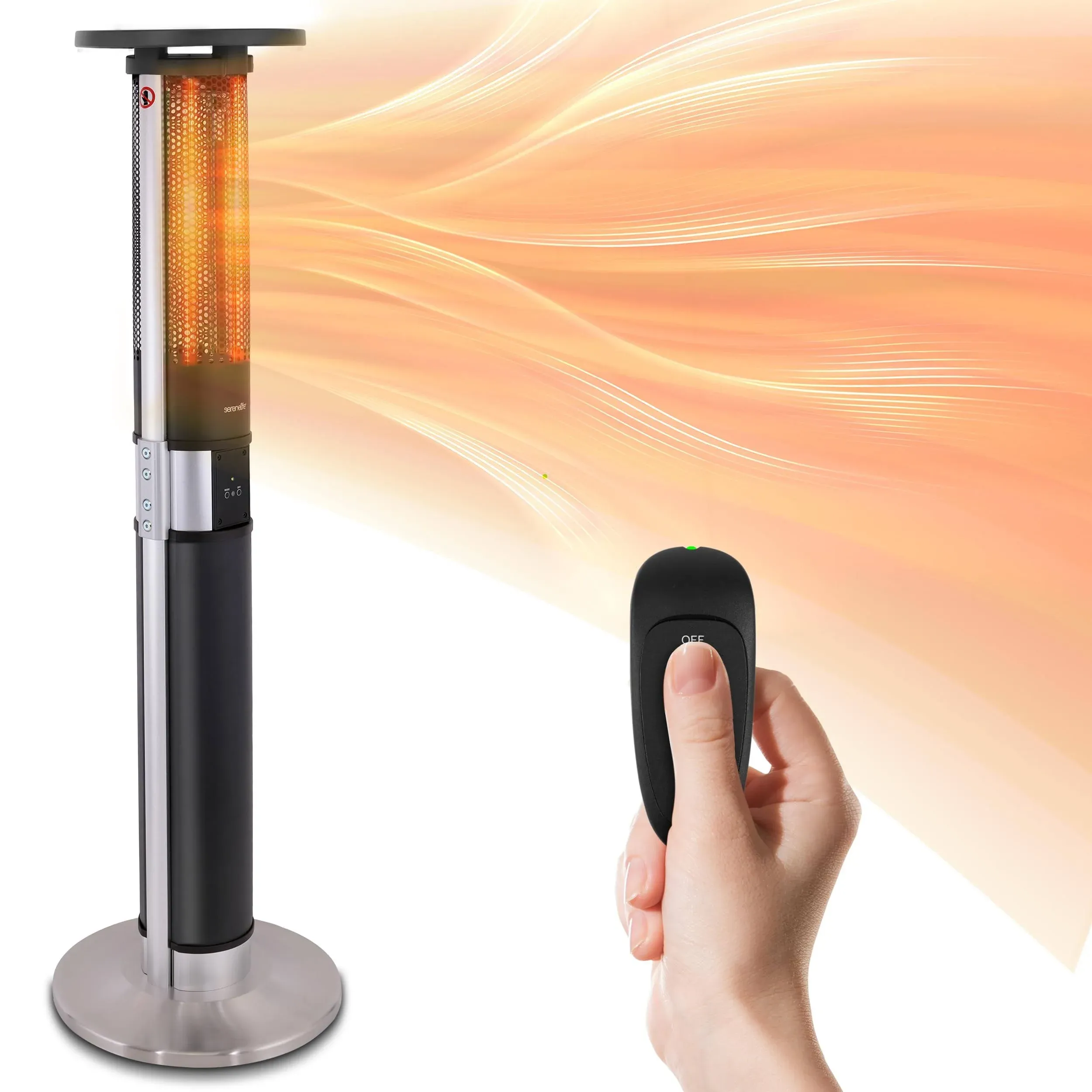 SereneLife SLOHT44 Infrared Outdoor Electric Space Heater - 1500 Watt Portable