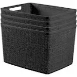 Large Decorative Plastic Organization and Storage Baskets, Perfect Bins