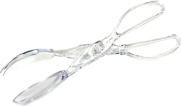 Chef Craft Premium Salad Scissor Tongs, 11 inches in length, Clear