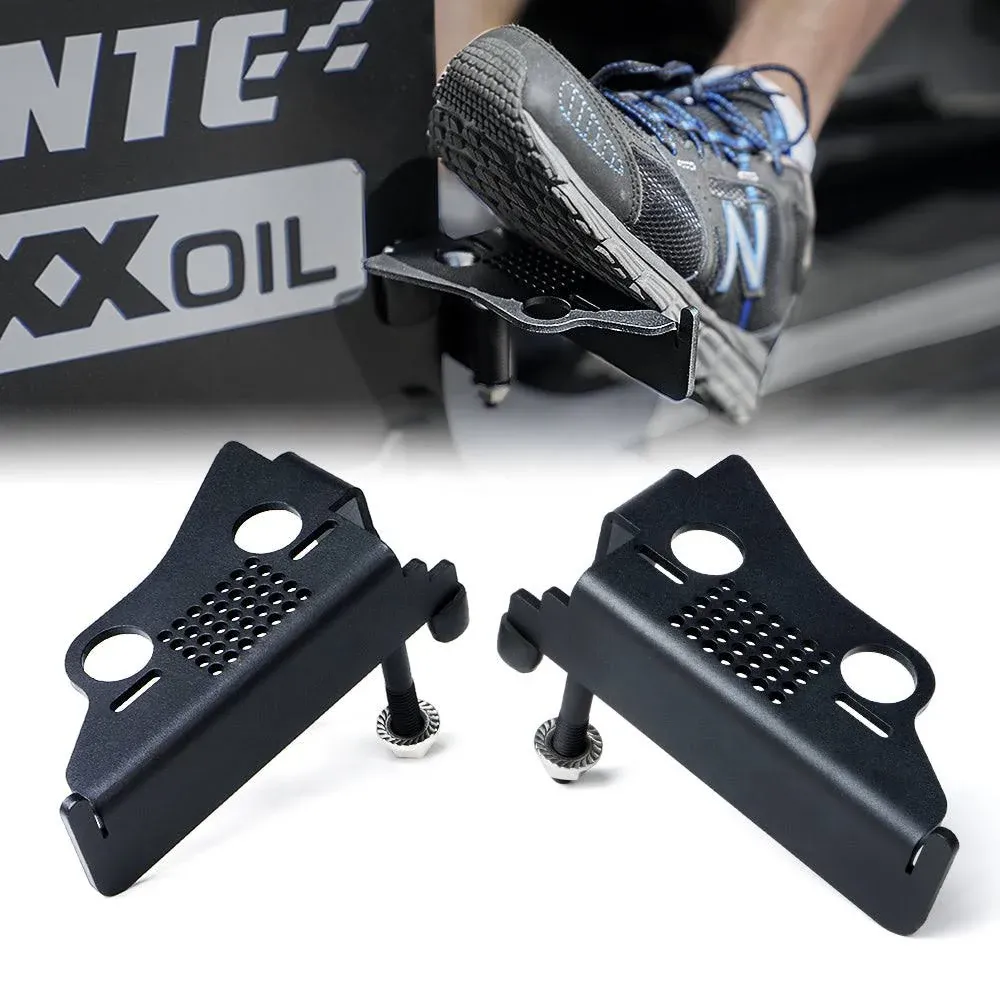 Xprite Wrangler Foot Pegs | Metal Steel Front Door Off Hinge Mounted Exterior Pedal Compatible with 2007-2018 Jeep Wrangler JK JKU Feet Accessories, Pair