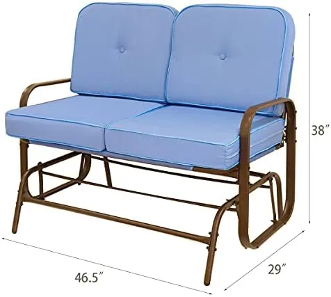 Barton Glider Outdoor Patio Rocking Bench Loveseat 2-Person