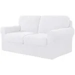 Chun Yi 5 Piece Stretch Loveseat Sofa Cover, 2 Seater Couch Slipcover with Two Separate Backrests and Cushions with Elastic Band