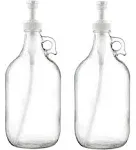 Half Gallon Glass Pump Dispenser Bottle, Large Jug with Pump for Laundry Soap