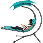 In Teal, Best Choice Products Presents An Outdoor Hanging Curved Steel Chaise