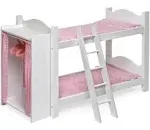 Badger Basket Doll Bunk Beds with Ladder and Storage Armoire