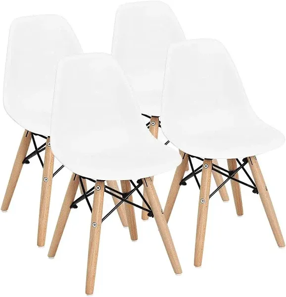 Costway 4 PCS Kids Chair Set Mid-Century Modern Style Dining Chairs w/ Wood Legs