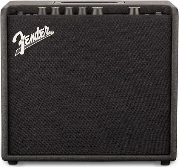 Fender Mustang LT25 Guitar Combo Amplifier Bundle with Instrument Cable and Picks