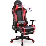 Gaming Chair with Footrest Speakers Video Game Chair Bluetooth Music Heavy Duty 