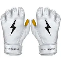 Bruce Bolt Premium Pro Short Cuff Batting Gloves | White