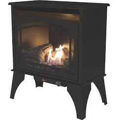 Pleasant Hearth Gas Stove 23.5&#034; 20,000-Btu Vent-Free Dual Fuel Compact Black