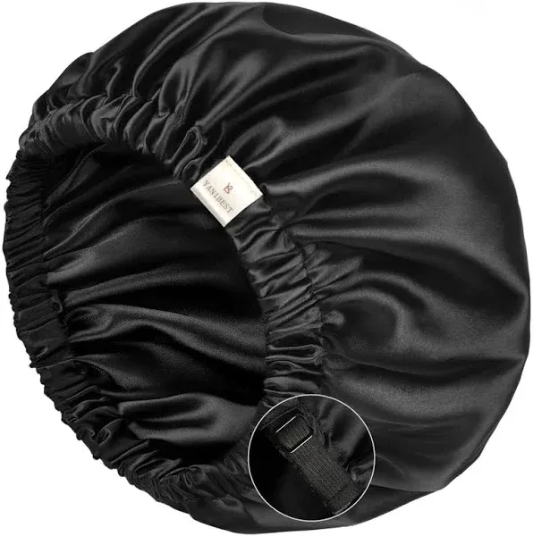 YANIBEST Silk Bonnet Satin Bonnet for Sleeping Women and Men, Adjustable Double Layer Hair Bonnet for Curly Braids Hair