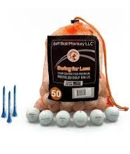 Golf Ball Monkey Cheap Recycled Golf Balls for Titleist Pro V1 and Pro V1X Golf Balls Mix w/ 15 Tees and Mesh Bag - Used Golf Balls for Titleist ProV1 and ProV1X Balls