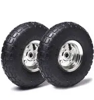 AR-PRO (2 Pack) 4.10/3.50-4 Tire and Wheel, Replacement Pneumatic Tires 10-Inch 