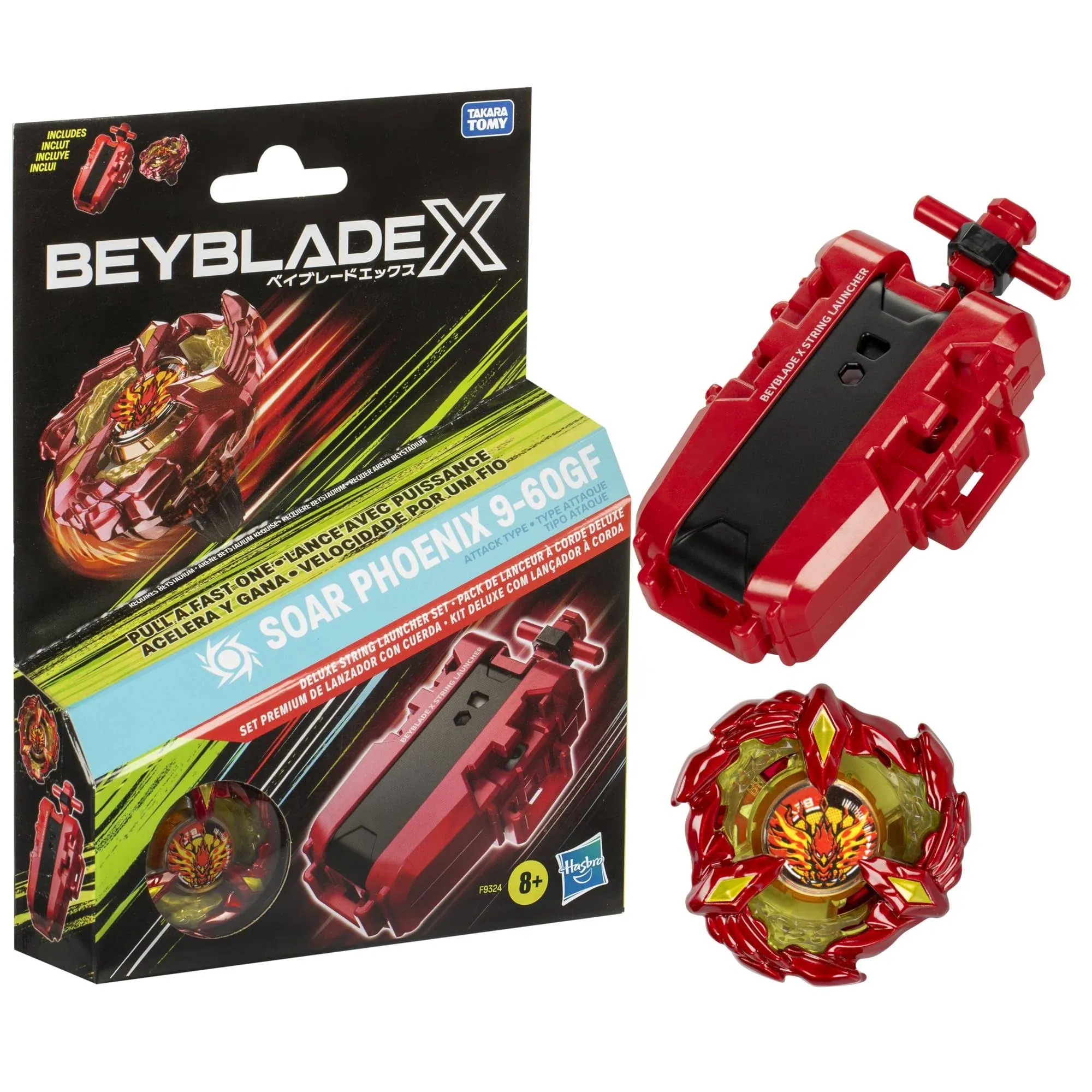 Beyblade X Soar Phoenix Deluxe String Launcher Set