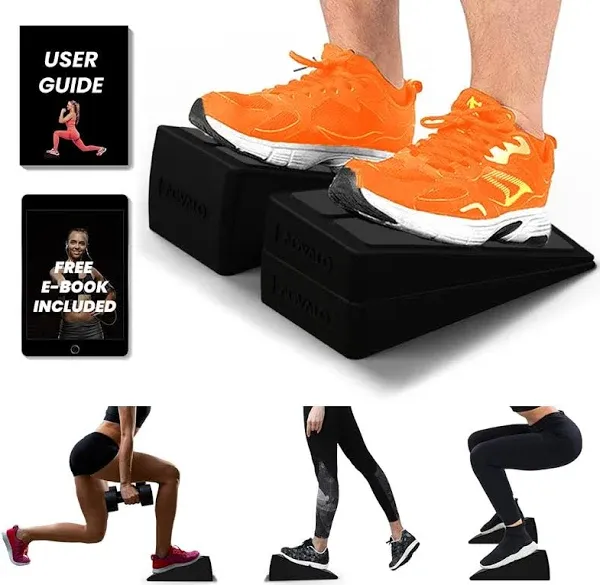 Slant Board Squat Wedge block Calf Stretcher Incline Board 3 pcs with 5 Adjustable Angle for Workout, Therapy, Gym & Home Exercise, Anti Slip rubber Included Top & Bottom Easy to Use better Stability