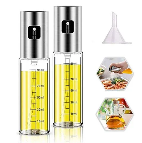 Puzmug Olive Oil Sprayer, 2 Pack 100mlOil Spray for Cooking, Spray Bottle Olive Oil Sparyer Mister for Cooking, BBQ, Salad, Baking, Roasting, Grilling