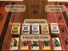 Complete Gwent Set - All 5 Decks, 526 Cards with Playmat and Wooden Storage Box! (All DLC Expansions Included) for The Witcher Lovers!