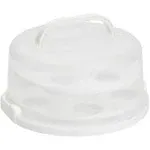 Juvale 2-in-1 Round Cake Carrier with Lid and Handle for 10-Inch Cakes, 2 Pies, 14 Cupcakes (12 x 5.9 in)