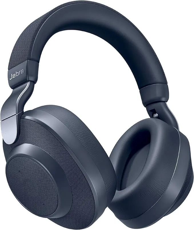 Jabra Elite 85H Wireless Noise-Canceling Headphones, Navy – Over Ear Bluetooth Headphones Compatible with iPhone and Android - Built-in Microphone, Long Battery Life - Rain and Water Resistant