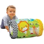 Infantino Jungle Peek & Roll - Encourages Crawling, Inflatable Activity Toy with Bouncing Balls Inside, Fun & Friendly Animal Characters, Helps Gross Motor Skill Development, for Babies 6M+