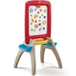 New All Around Easel for Two, Red/Yellow/Tan