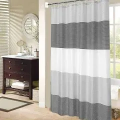 MORNITE Mens Shower Curtain for Bathroom Grey and Black