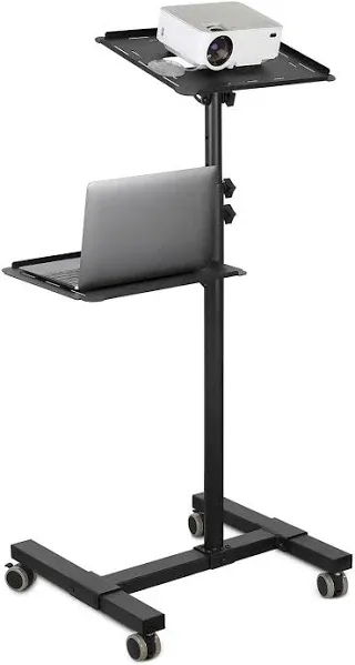 Mount-It! Mobile Projector and Laptop Stand (2 Shelves), Rolling Cart with Venti