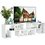 3 Pieces Console TV Stand, Free-Combination Entertainment Center for 50 55 60 65 inch TV, Minimalist Modern TV Media Stand, DIY Open Storage Bookcase