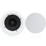 Herdio 5.25&#034; Round Flush In-Wall/Ceilin<wbr/>g 150W Speaker Stereo Sound White HCS528 