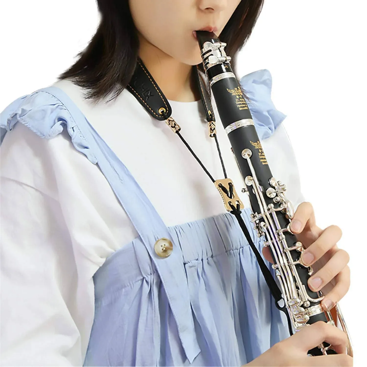 Clarinet Black Neck Strap,Oboe Neck Strap,Super Fiber,Zinc Alloy Hook,Musical In