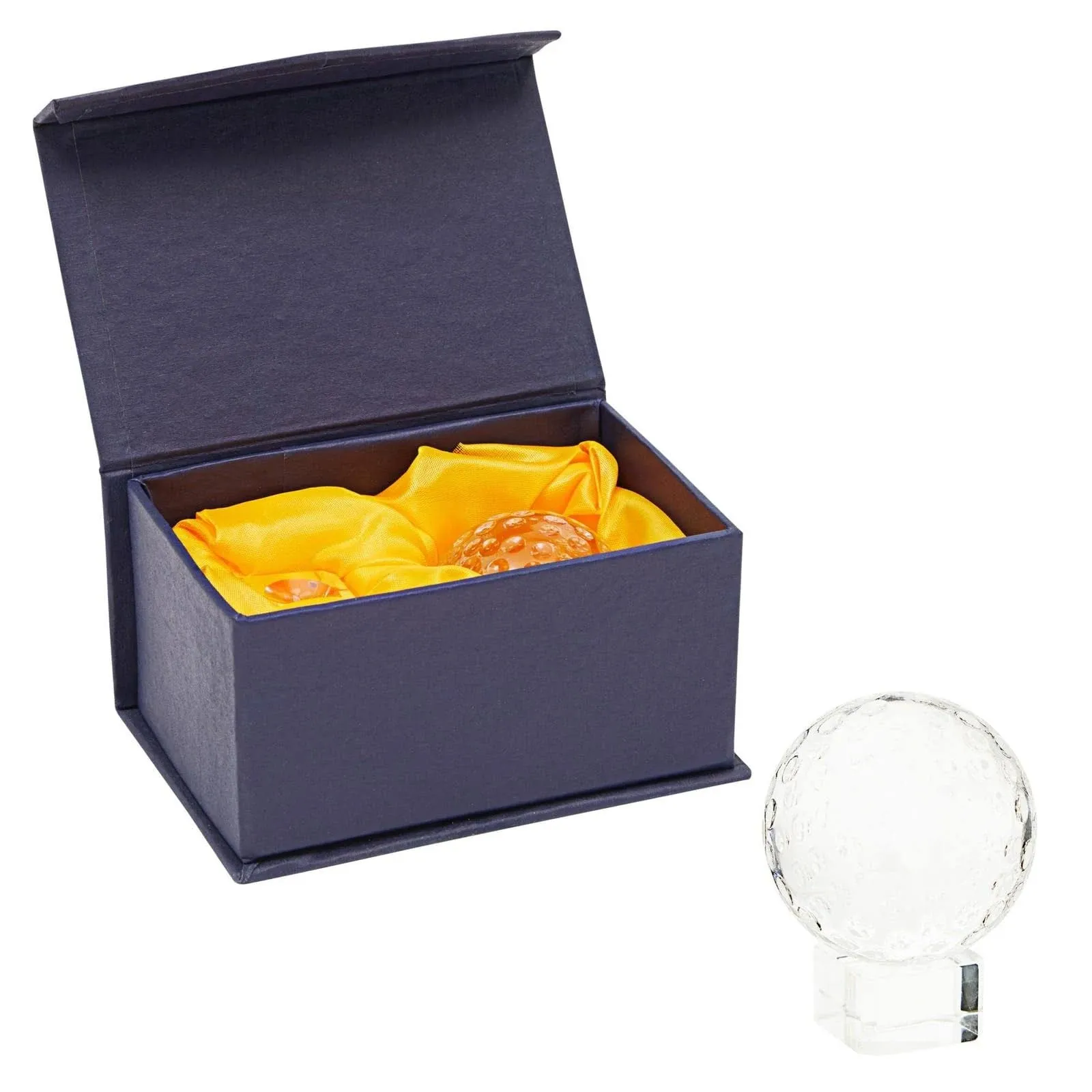 Crystal Golf Ball Trophy with Base and Gift Box for Sports Tournament, 2 x 3 In