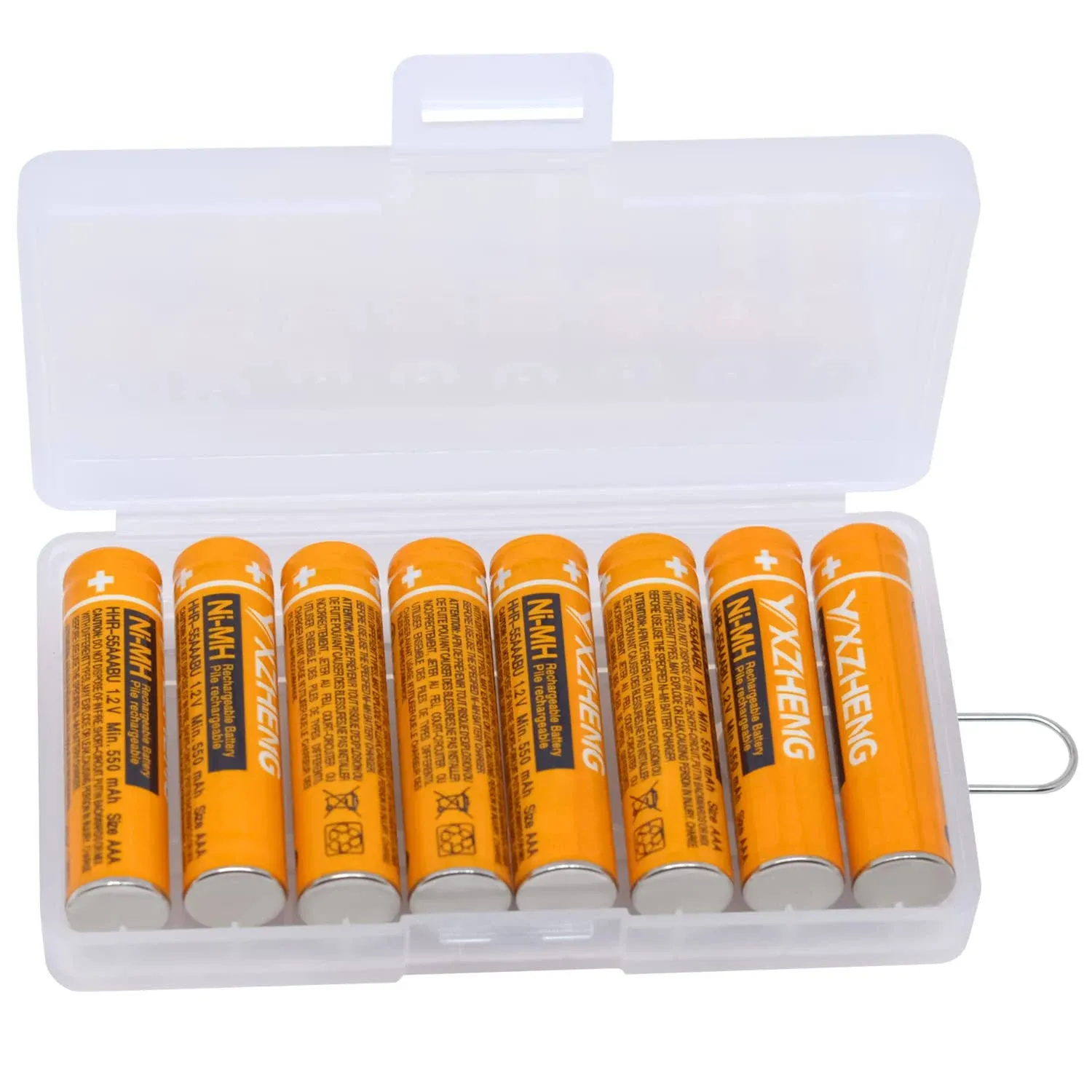 AAA Battery 8PCS 1.2V 550mAh Rechargeable NI-MH HHR-55AAABU Compatible with Panasonic Cordless Wireless Phone Telephone Handset DECT 6.0