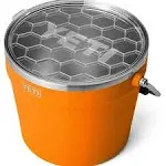 King Crab Orange Yeti Beverage Bucket, Double-Wall Vacuum Insulated Ice Bucket with Lid