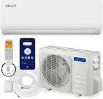 della Versa Series 9000 BTU Mini Split AC Work with Alexa 19 SEER2 Cools Up to 400 Sq.ft 230V WiFi Enabled AC & 0.75 Ton Heat Pump Pre-Charged