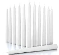 CANDWAX White Taper Candles 8 inch Dripless - Set of 4 Tapered Candles Ideal as