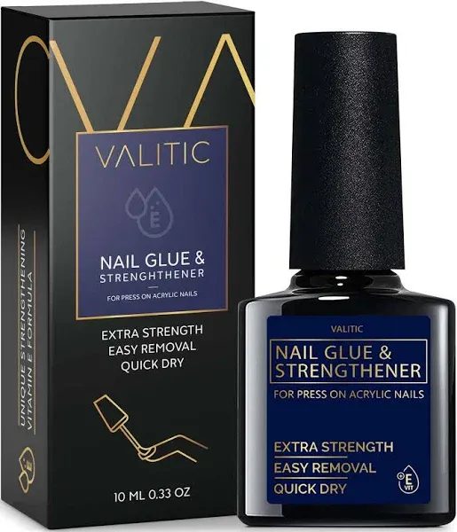 Vitamin E Nail Glue and Strengthener for Long-Lasting Acrylic and Press-On Nails