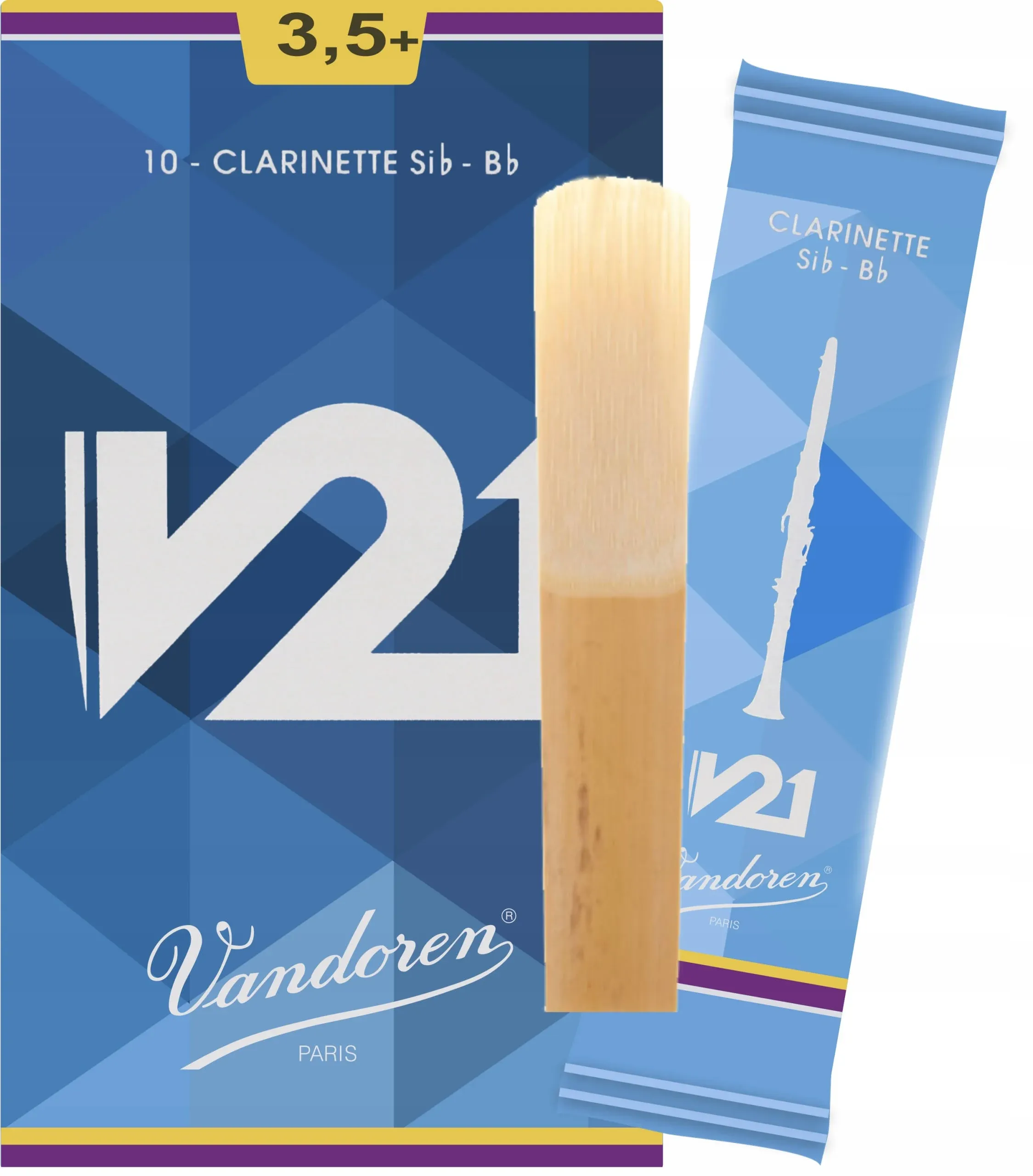 Vandoren CR8035+ V21 Bb Clarinet Reeds - Strength 3.5+ (Box of 10) | Reverb