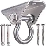 BeneLabel Permanent Antirust Stainless Steel Heavy Duty Swing Hanger, 1000 LB Capacity, 2 Screws for Wooden and 2 Expansion Bolts for Concrete, Yoga Hammock Chair Sandbag Swing Sets, 180° Swing