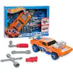 Hot Wheels Ready-to-Race Car Builder Set Rodger Dodger, 29-piece Pretend... 