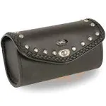 Milwaukee Performance SH49903-Black PVC Large Braid and Studded Windshield Bag with Turn Clasp