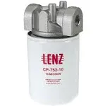 LENZ Spin-On Filters Assembly CP-750-10P: 10 Filter Micron, 100 PSI, 20 GPM, 3/4” NPTF Port, 15 PSI Bypass, No Indicator Ports, 221005