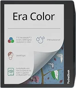 PocketBook Era Color E-Reader | Eye-Friendly 7'' E-Ink Kaleido 3 Touch-Screen | Audio-Book & E-Book Reader | Waterproof | Text-to-Speech Function | Built-in Speaker | WiFi & Bluetooth | Stormy Sea